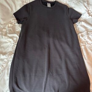 Black and Light Blue Short Sleeve Dresses